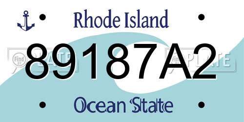 89187A2 Rhode Island License Plate