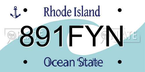 891FYN Rhode Island License Plate