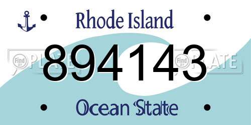 894143 Rhode Island License Plate