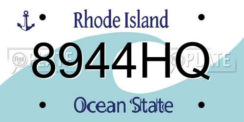 8944HQ Rhode Island License Plate