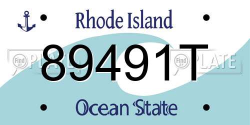 89491T Rhode Island License Plate