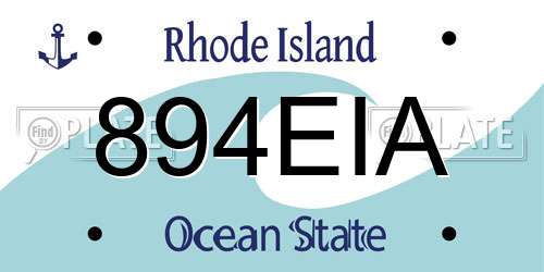 894EIA Rhode Island License Plate