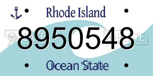 8950548 Rhode Island License Plate