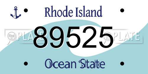 89525 Rhode Island License Plate