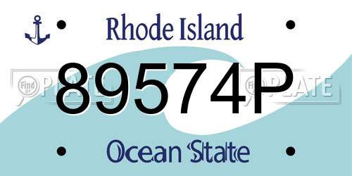 89574P Rhode Island License Plate