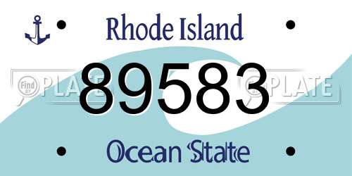 89583 Rhode Island License Plate
