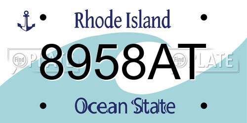 8958AT Rhode Island License Plate