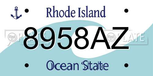 8958AZ Rhode Island License Plate