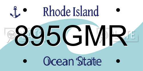 895GMR Rhode Island License Plate