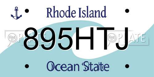 895HTJ Rhode Island License Plate