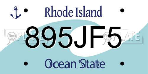 895JF5 Rhode Island License Plate