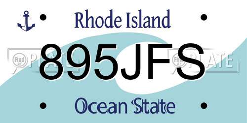 895JFS Rhode Island License Plate
