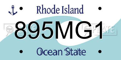 895MG1 Rhode Island License Plate