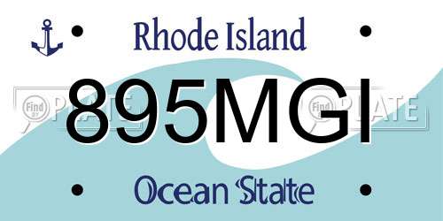 895MGI Rhode Island License Plate