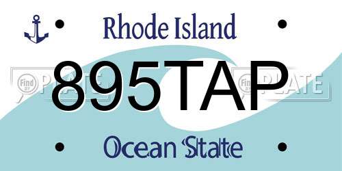 895TAP Rhode Island License Plate