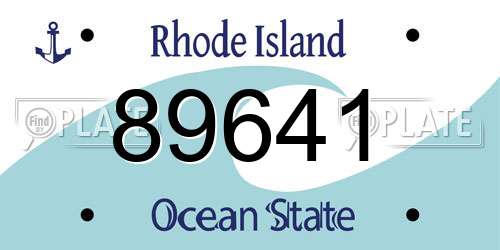 89641 Rhode Island License Plate