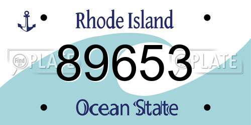 89653 Rhode Island License Plate