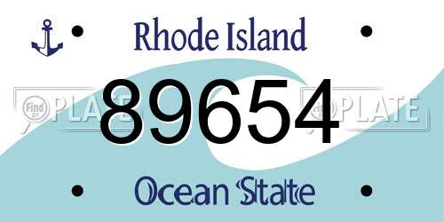 89654 Rhode Island License Plate