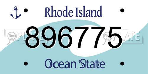 896775 Rhode Island License Plate