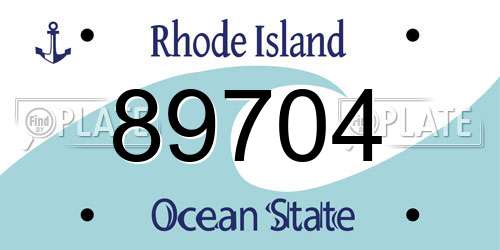 89704 Rhode Island License Plate