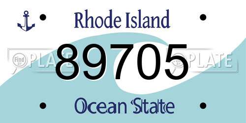 89705 Rhode Island License Plate