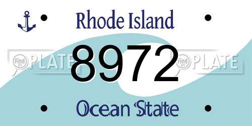 8972 Rhode Island License Plate