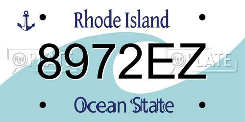 8972EZ Rhode Island License Plate
