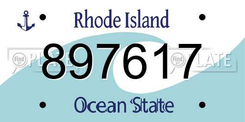 897617 Rhode Island License Plate