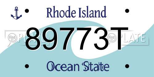 89773T Rhode Island License Plate