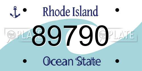 89790 Rhode Island License Plate
