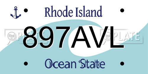 897AVL Rhode Island License Plate