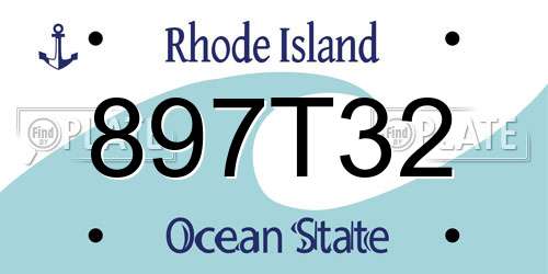 897T32 Rhode Island License Plate