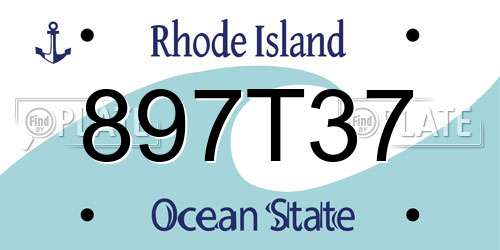 897T37 Rhode Island License Plate