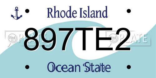 897TE2 Rhode Island License Plate