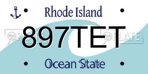 897TET Rhode Island License Plate