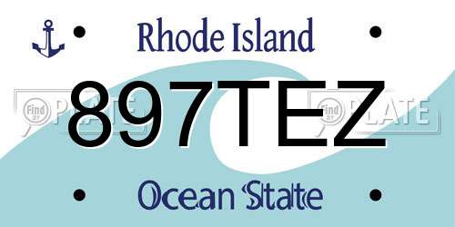 897TEZ Rhode Island License Plate
