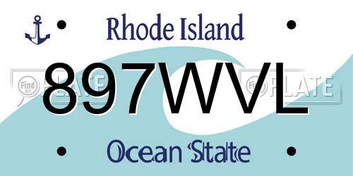 897WVL Rhode Island License Plate