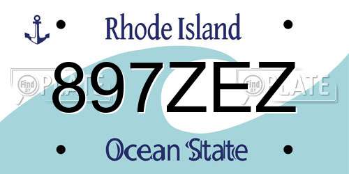 897ZEZ Rhode Island License Plate