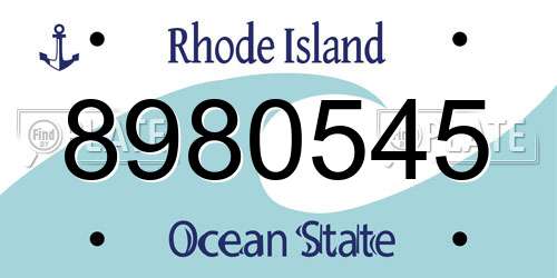 8980545 Rhode Island License Plate