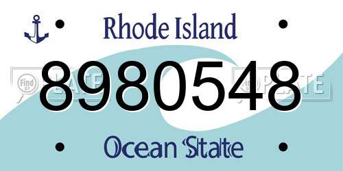 8980548 Rhode Island License Plate