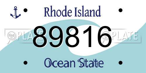 89816 Rhode Island License Plate