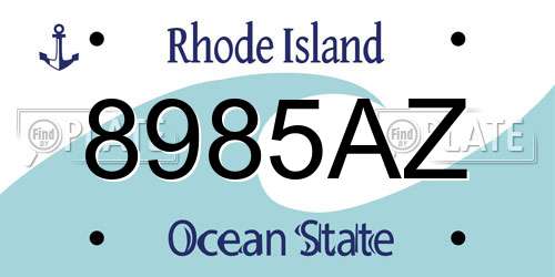8985AZ Rhode Island License Plate