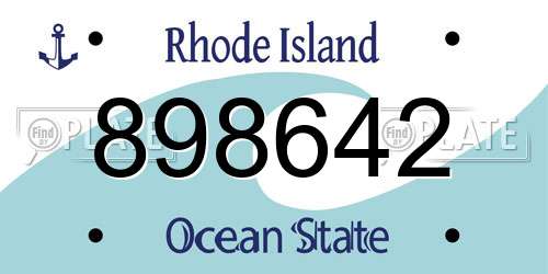 898642 Rhode Island License Plate