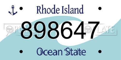 898647 Rhode Island License Plate