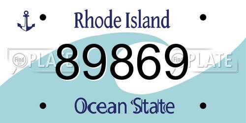 89869 Rhode Island License Plate