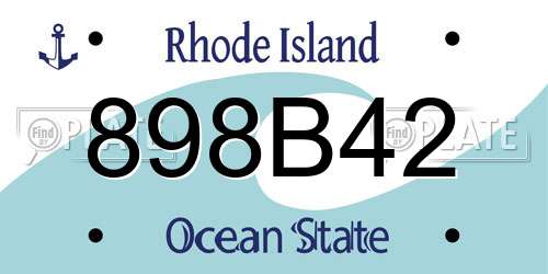 898B42 Rhode Island License Plate