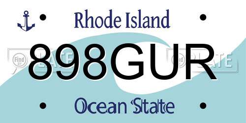 898GUR Rhode Island License Plate