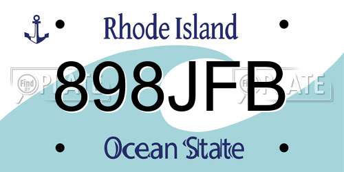 898JFB Rhode Island License Plate