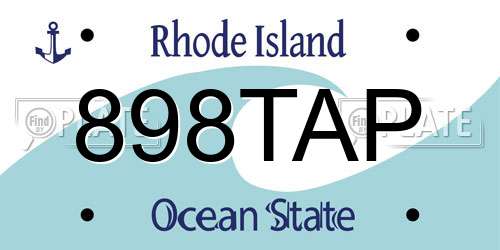 898TAP Rhode Island License Plate