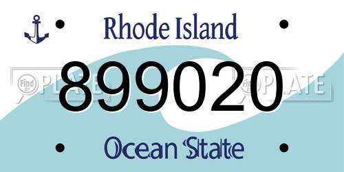 899020 Rhode Island License Plate